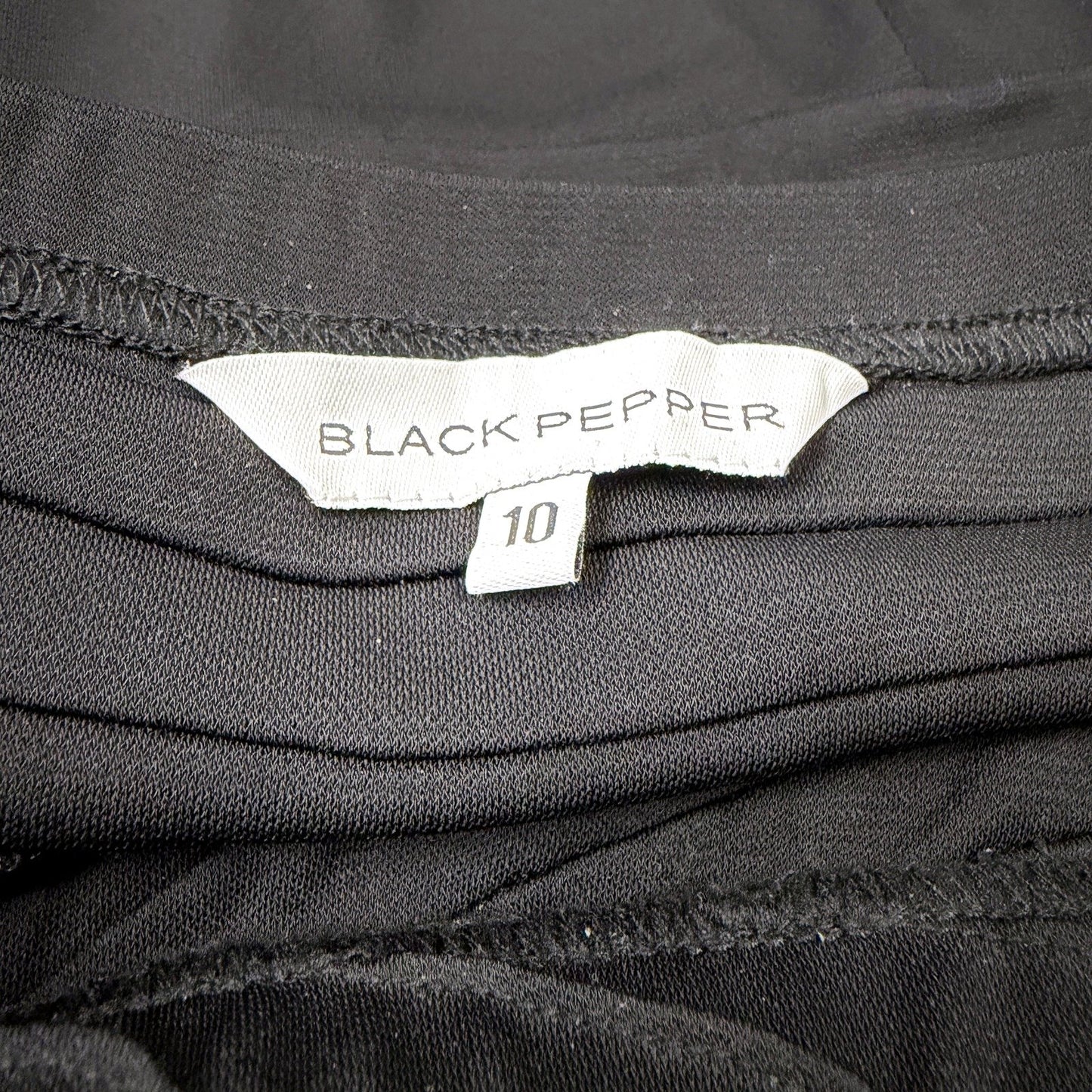 Black Pepper Womens Pleated Midi Skirt Elastic Waist Knee Length Size 10 NEW