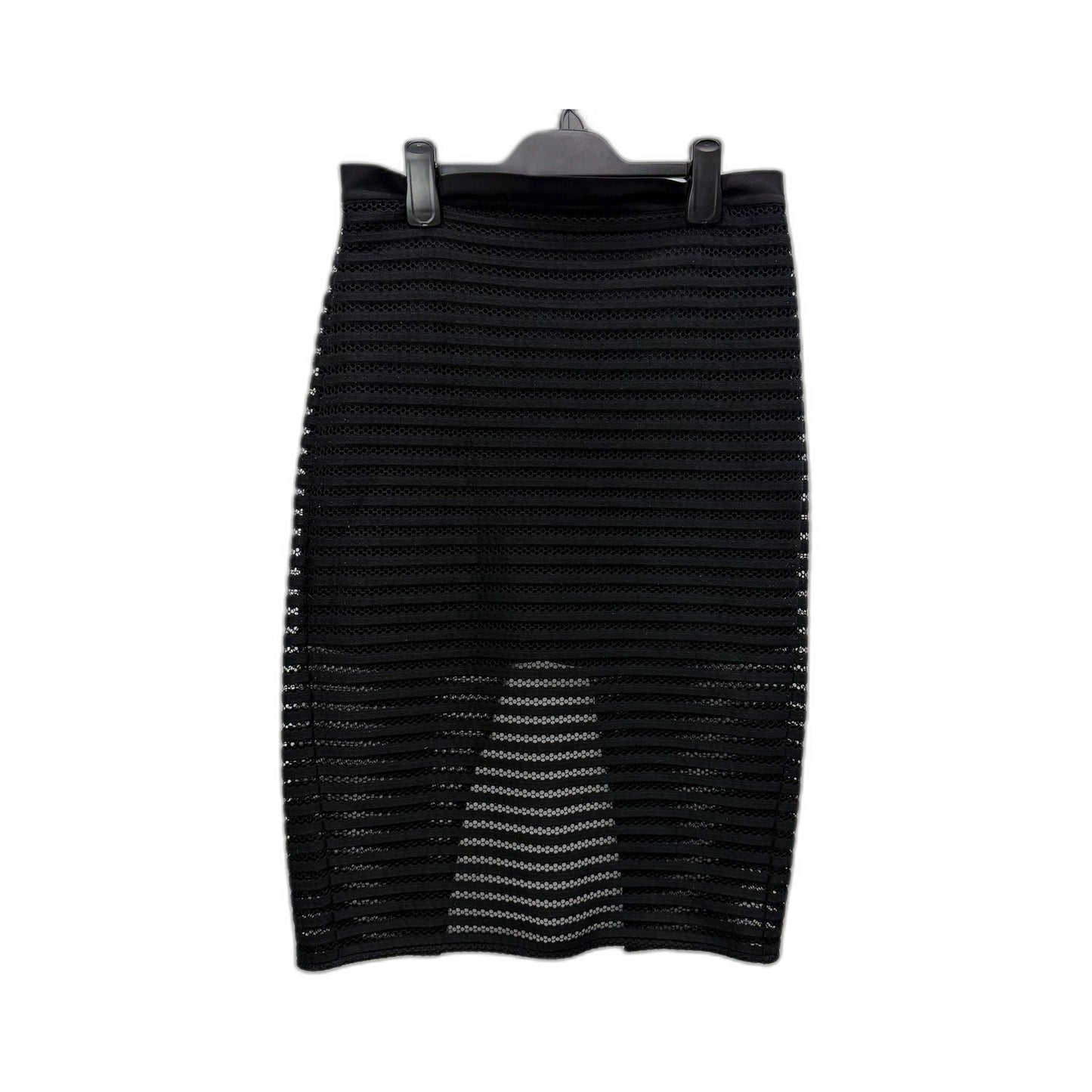 Bardot Womens Ribbed Mesh Pencil Skirt in Black, Size 14