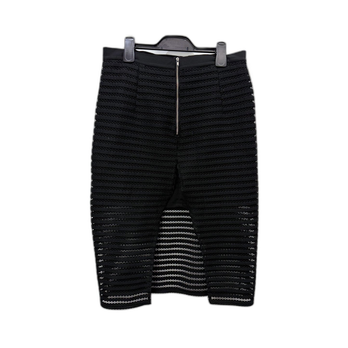 Bardot Womens Ribbed Mesh Pencil Skirt in Black, Size 14