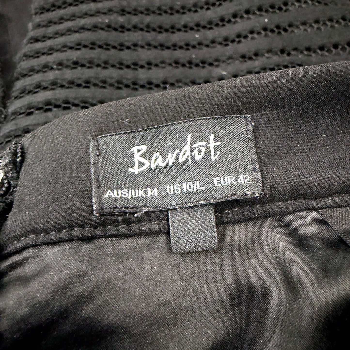 Bardot Womens Ribbed Mesh Pencil Skirt in Black, Size 14