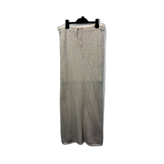 Lily Loves Womens Knit Patterned Maxi Skirt Soft Cotton Casual Cream Size L