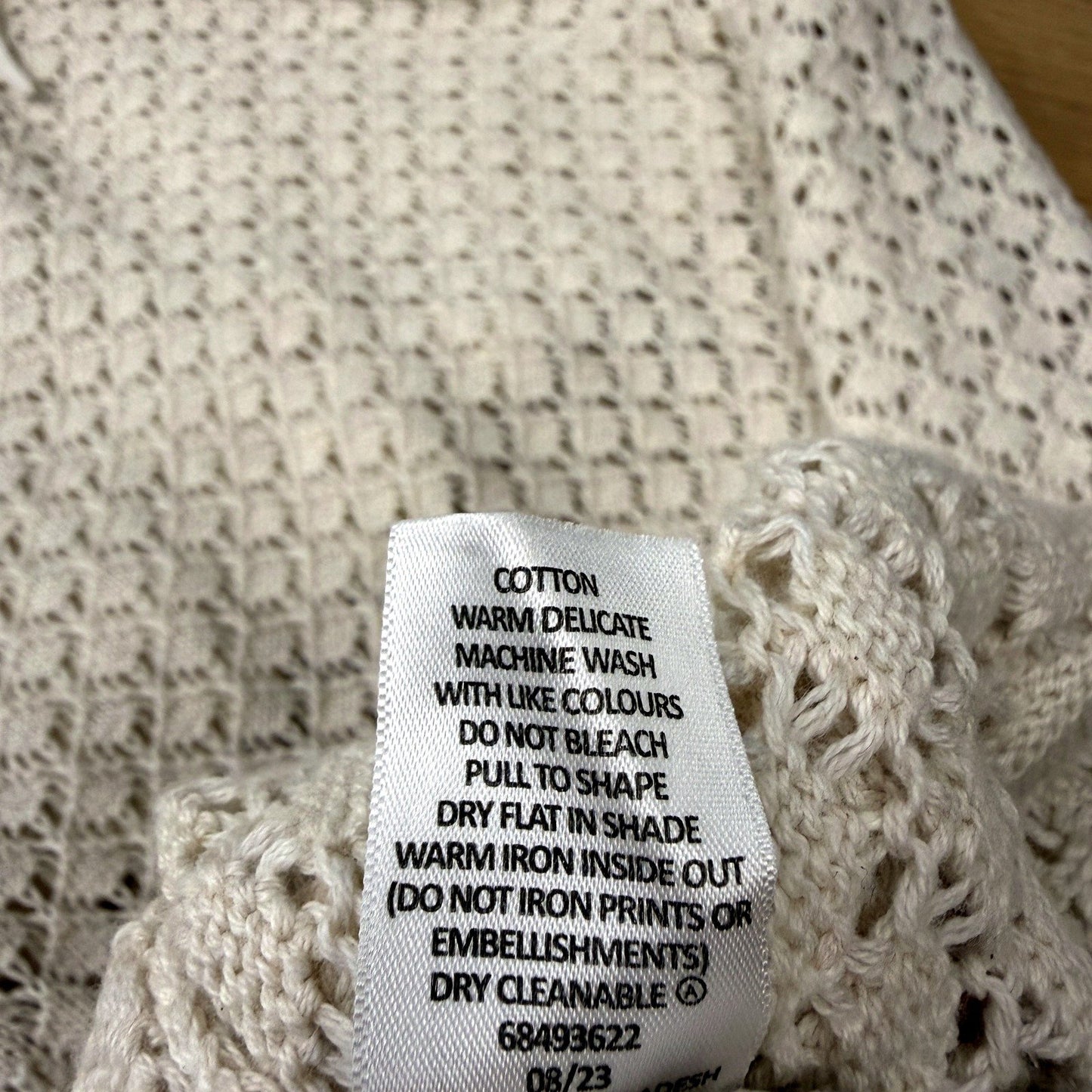 Lily Loves Womens Knit Patterned Maxi Skirt Soft Cotton Casual Cream Size L
