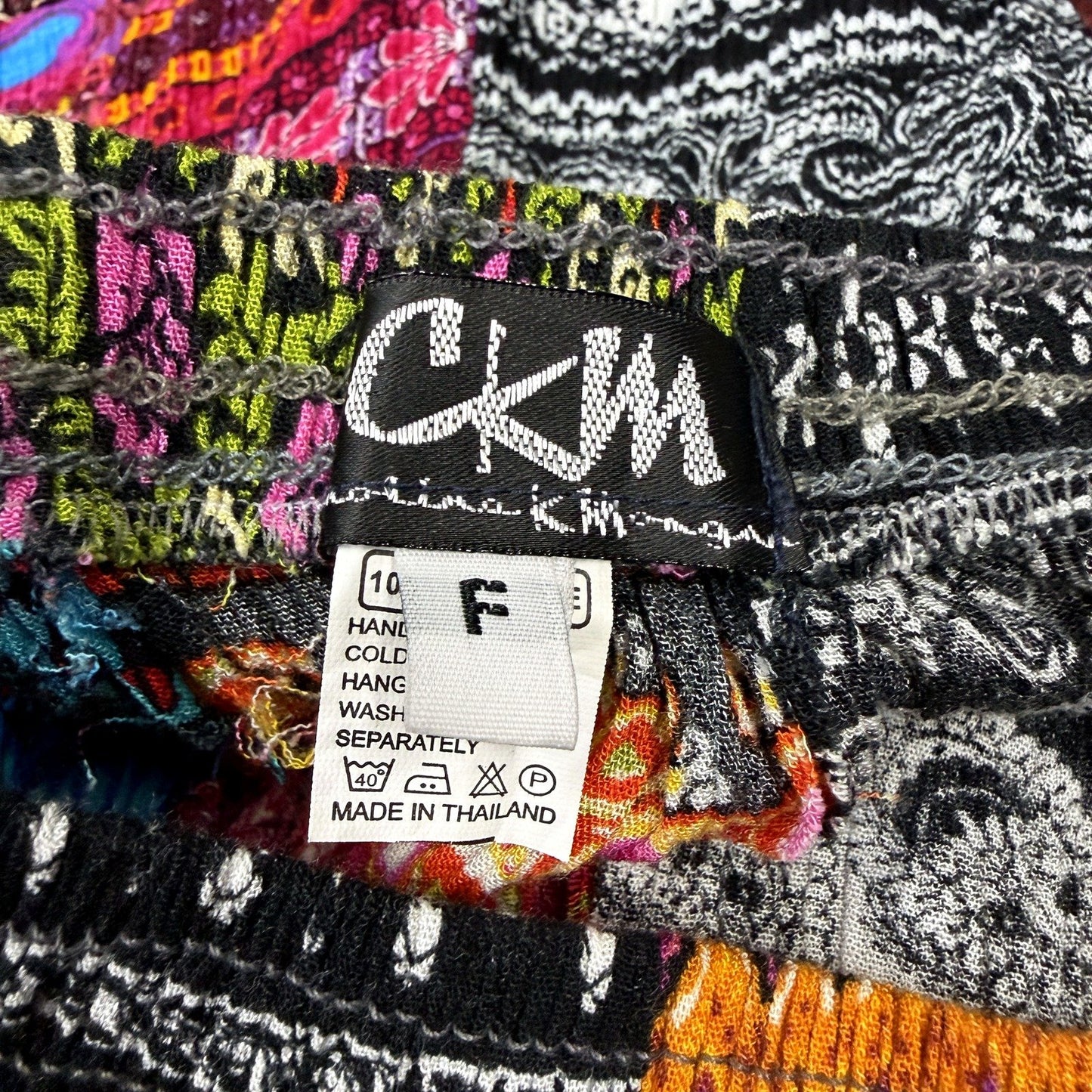 CKM Womens Boho Patchwork Print Maxi Skirt in Multicolor for Size 10