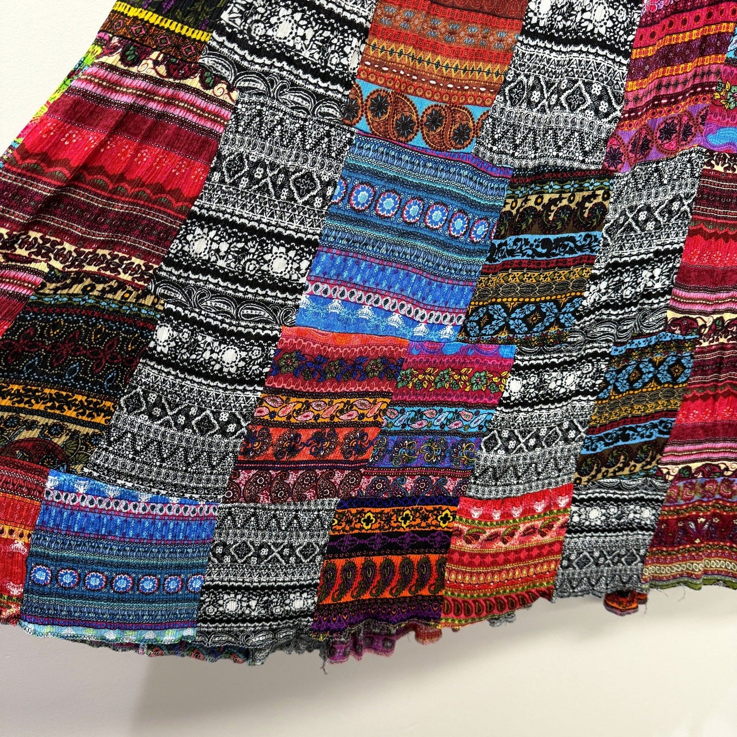 CKM Womens Boho Patchwork Print Maxi Skirt in Multicolor for Size 10