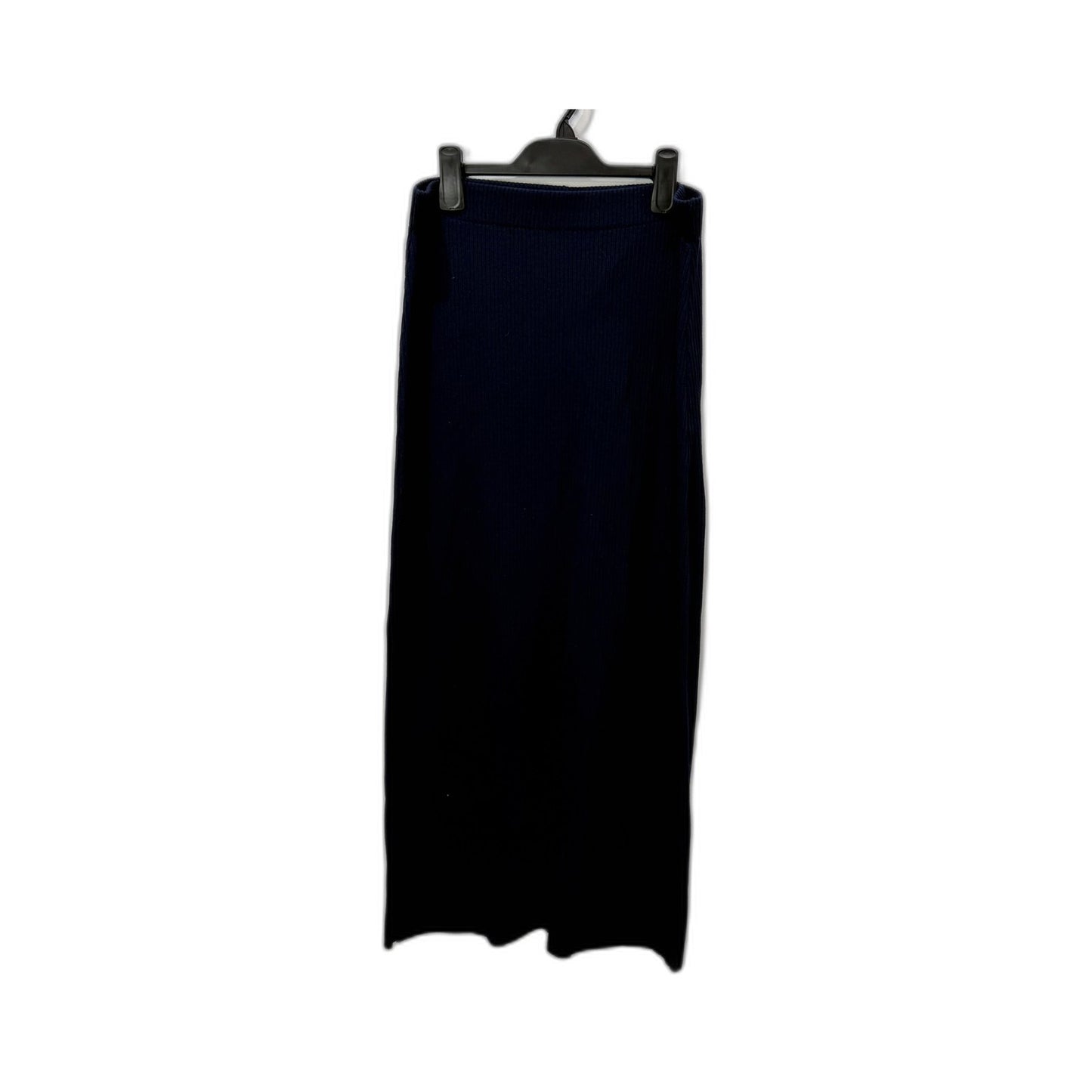 Decjuba Womens Midi Ribbed Knit Skirt in Navy Blue, Size M