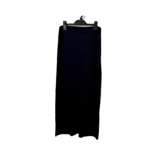 Decjuba Womens Midi Ribbed Knit Skirt in Navy Blue, Size M