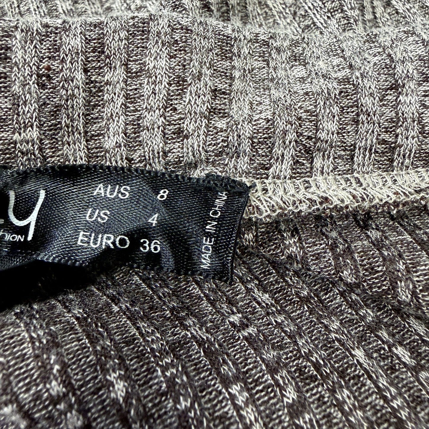 Ally Fashion Womens Rose Grey Knit Slitted Skirt for Size 8