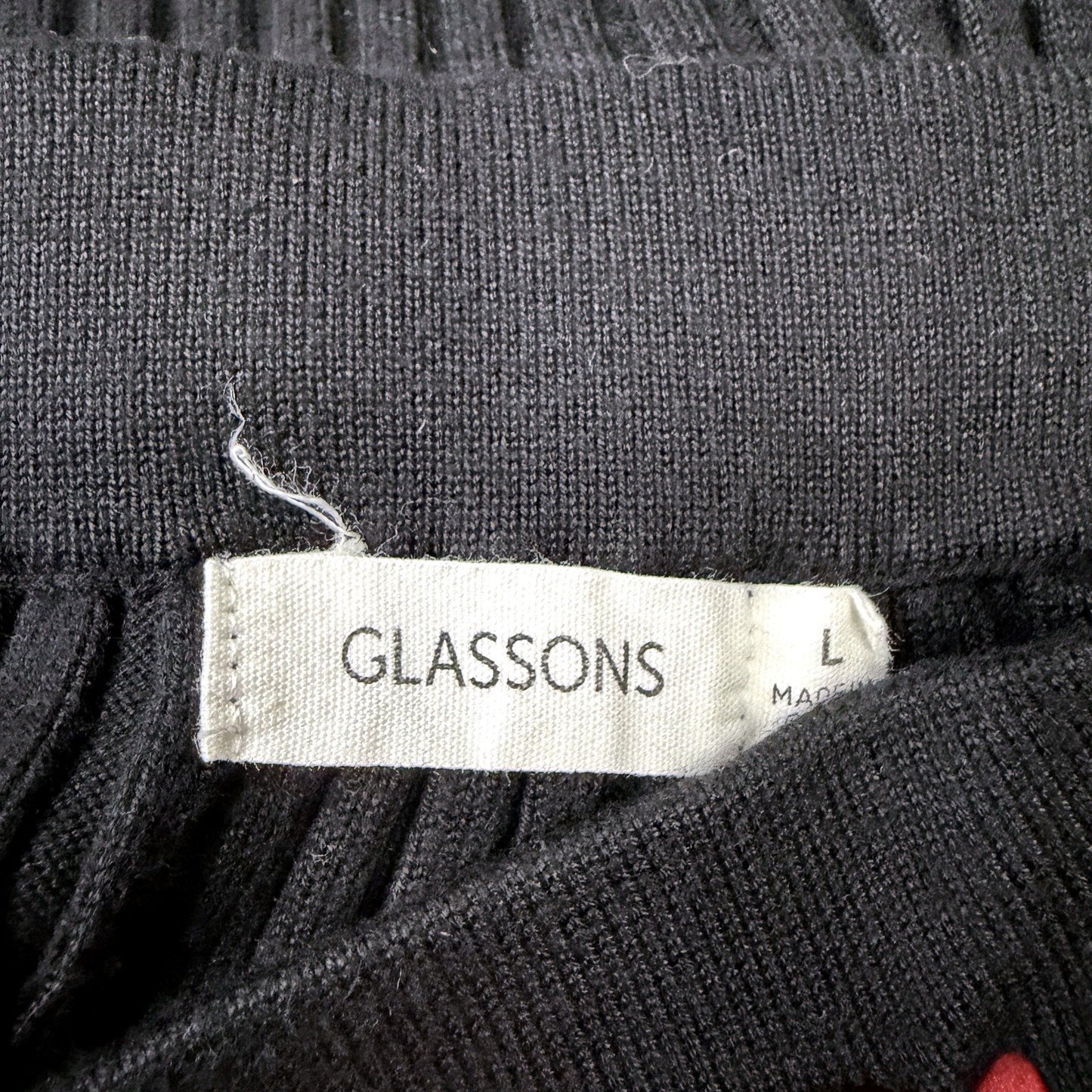 Glassons Womens Ribbed Knit Skirt in Black, Size L - Stylish & Comfortable Midi
