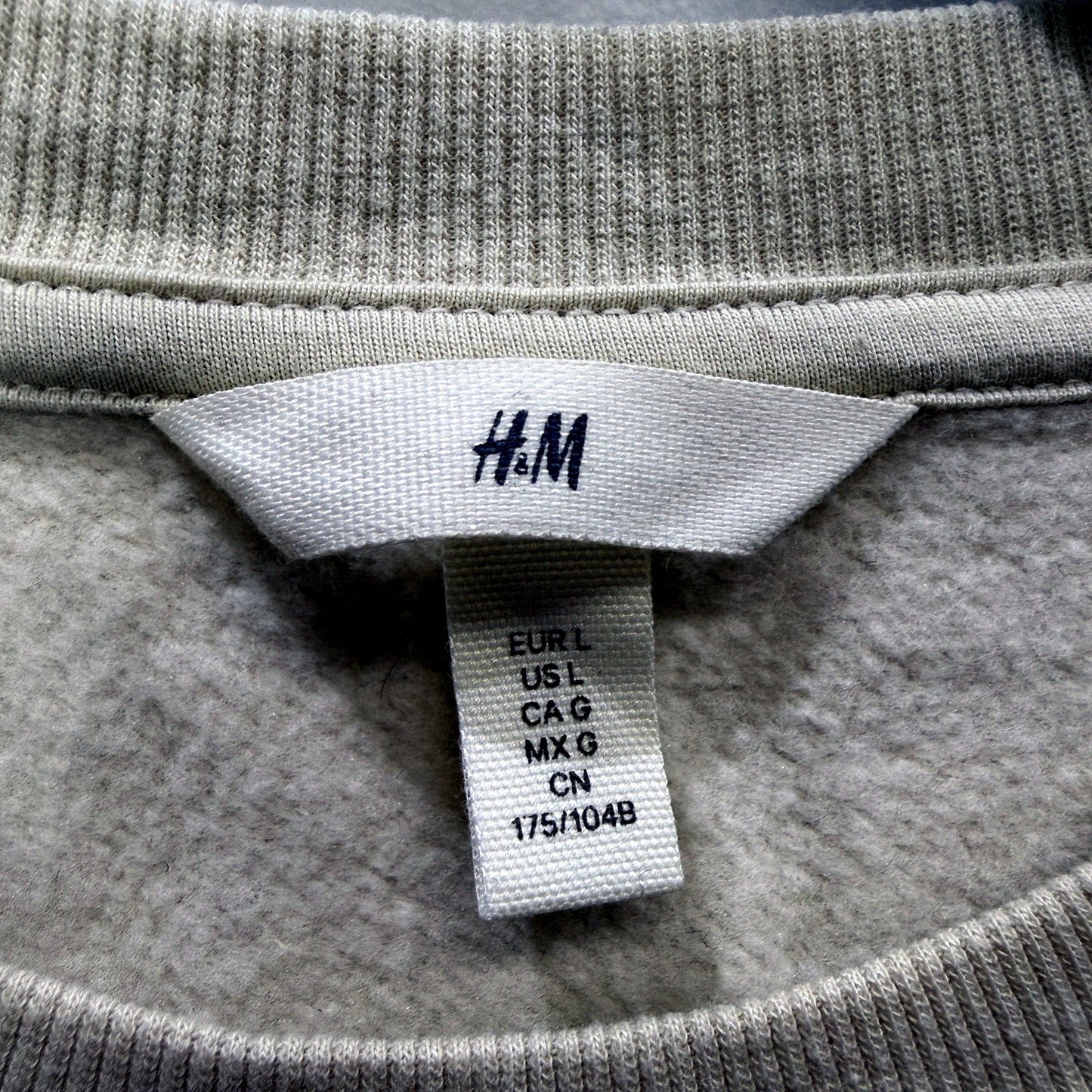 H&M Womens Beige Pullover Sweatshirt with Embroidered Logo, Size L