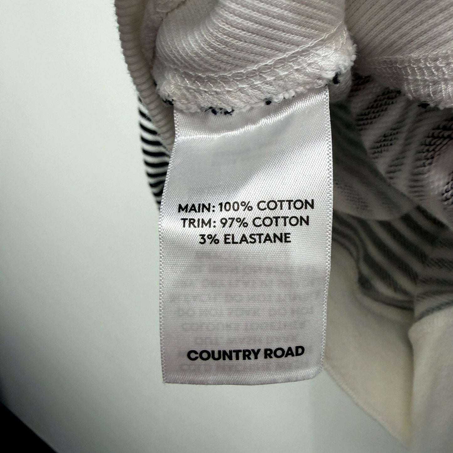 Country Road Womens Striped Pullover Sweatshirt Black and White Size L