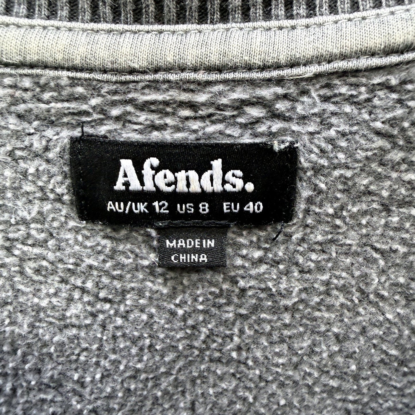 Afends Womens Gray Pullover Sweatshirt Casual Comfortable Cotton Size 12