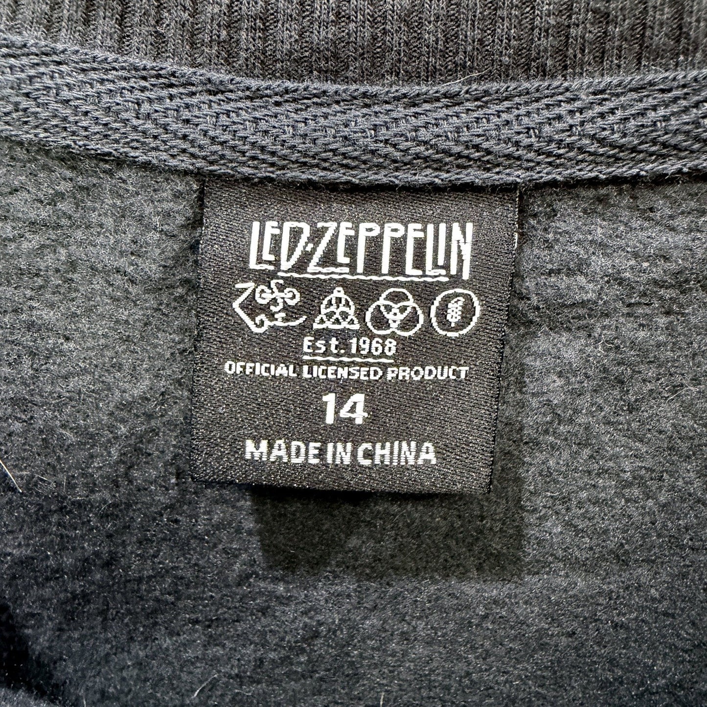 Led Zeppelin Womens Black Pullover Sweatshirt Vintage Rock Band Merch Size 14