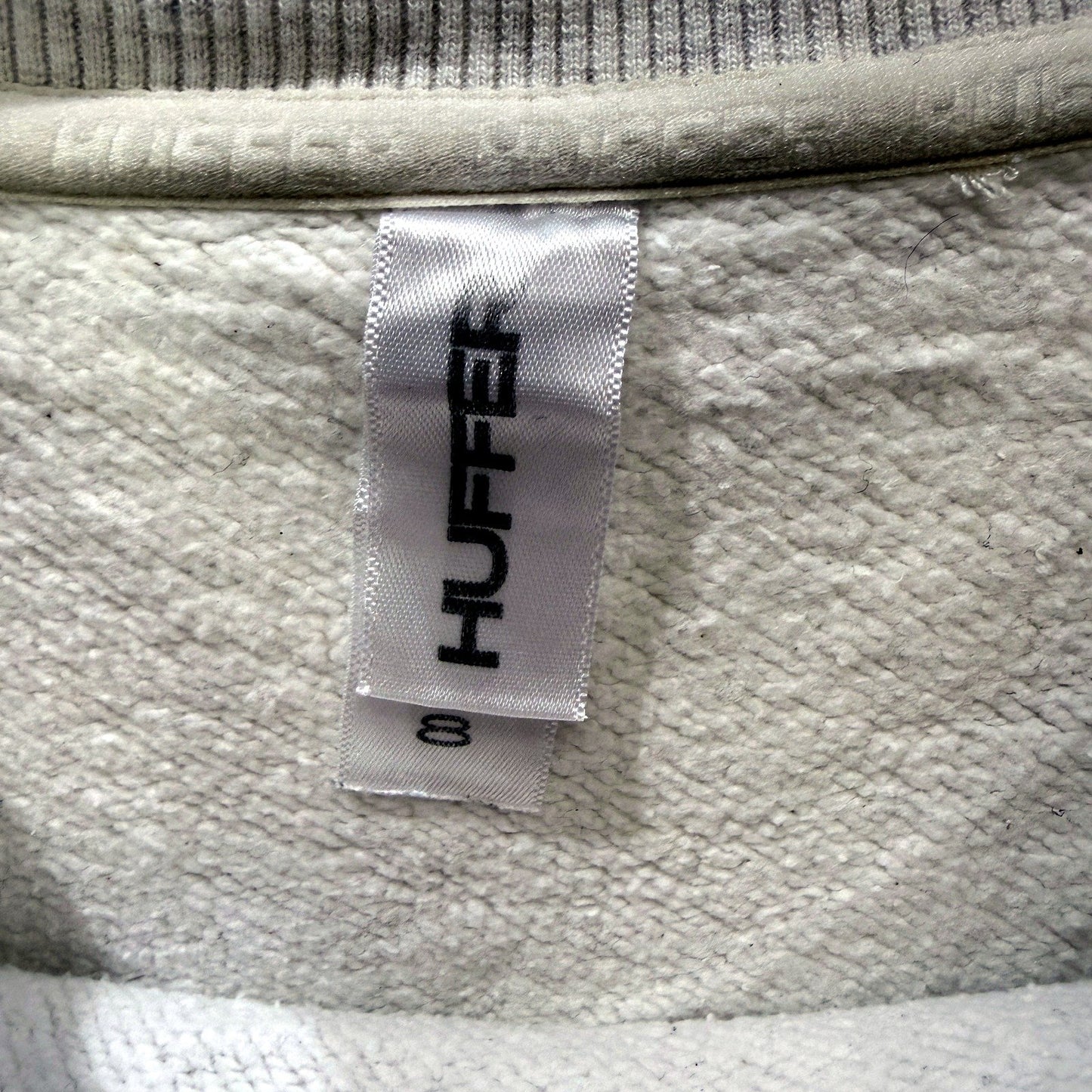 Huffer Womens Pullover Sweatshirt Crew Neck Comfortable Cotton Casual White Sz 8