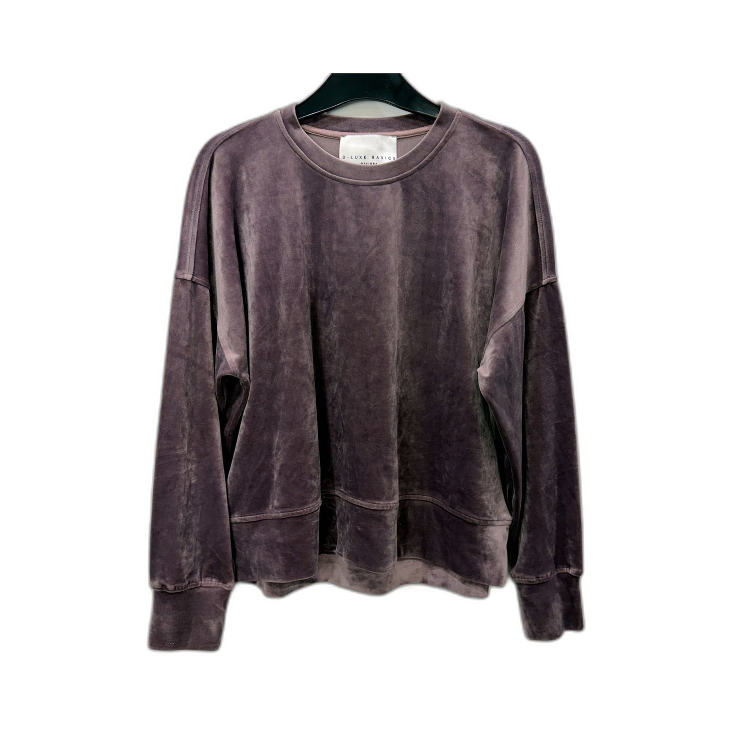 Decjuba Womens Plum Pullover Velvet Sweatshirt Soft Cozy Loungewear Size M