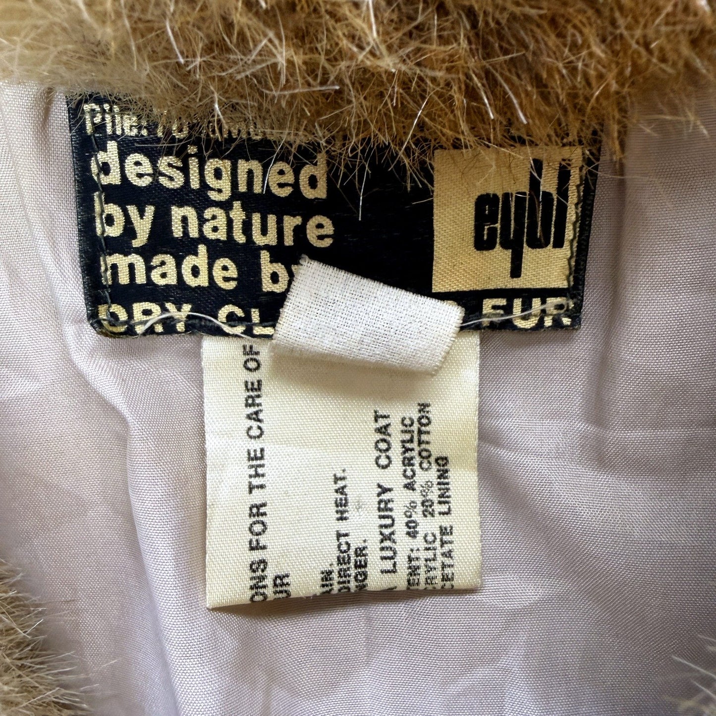 Eybl Womens Faux Fur Hooded Coat in Brown, Warm Outerwear Size 16