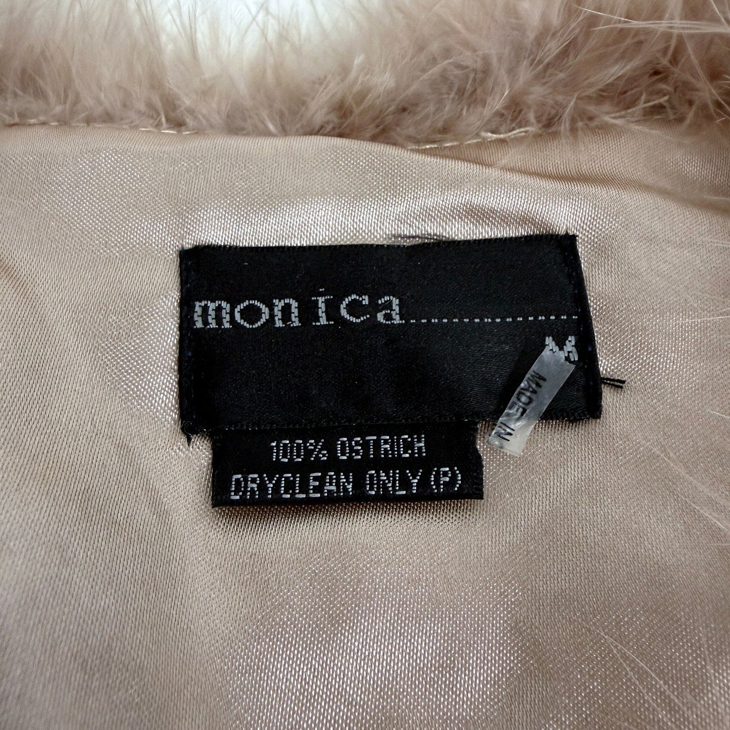 Monica Womens Ostrich Feather Shawl Sleeveless Wrap Light Bronze Size S