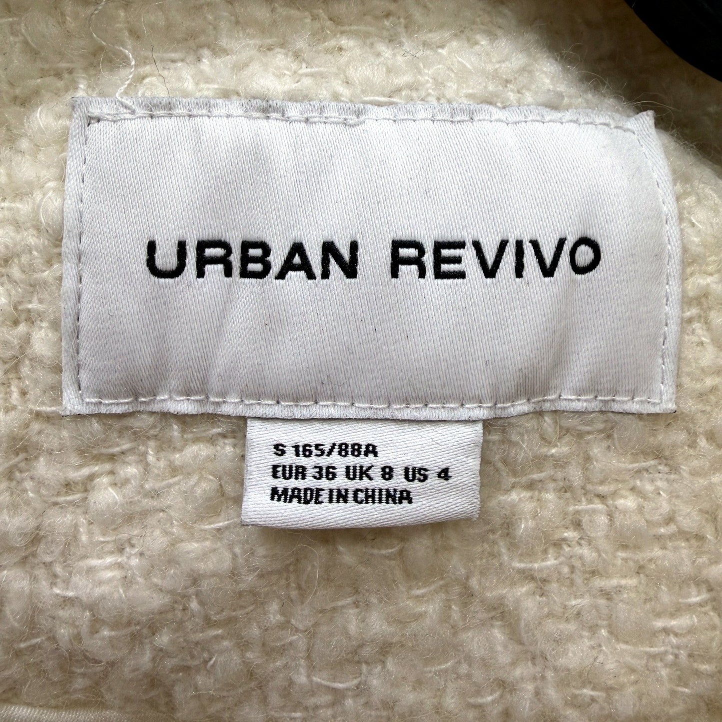 Urban Revivo Womens Cropped Cardigan Sweater in Cream, Size 8