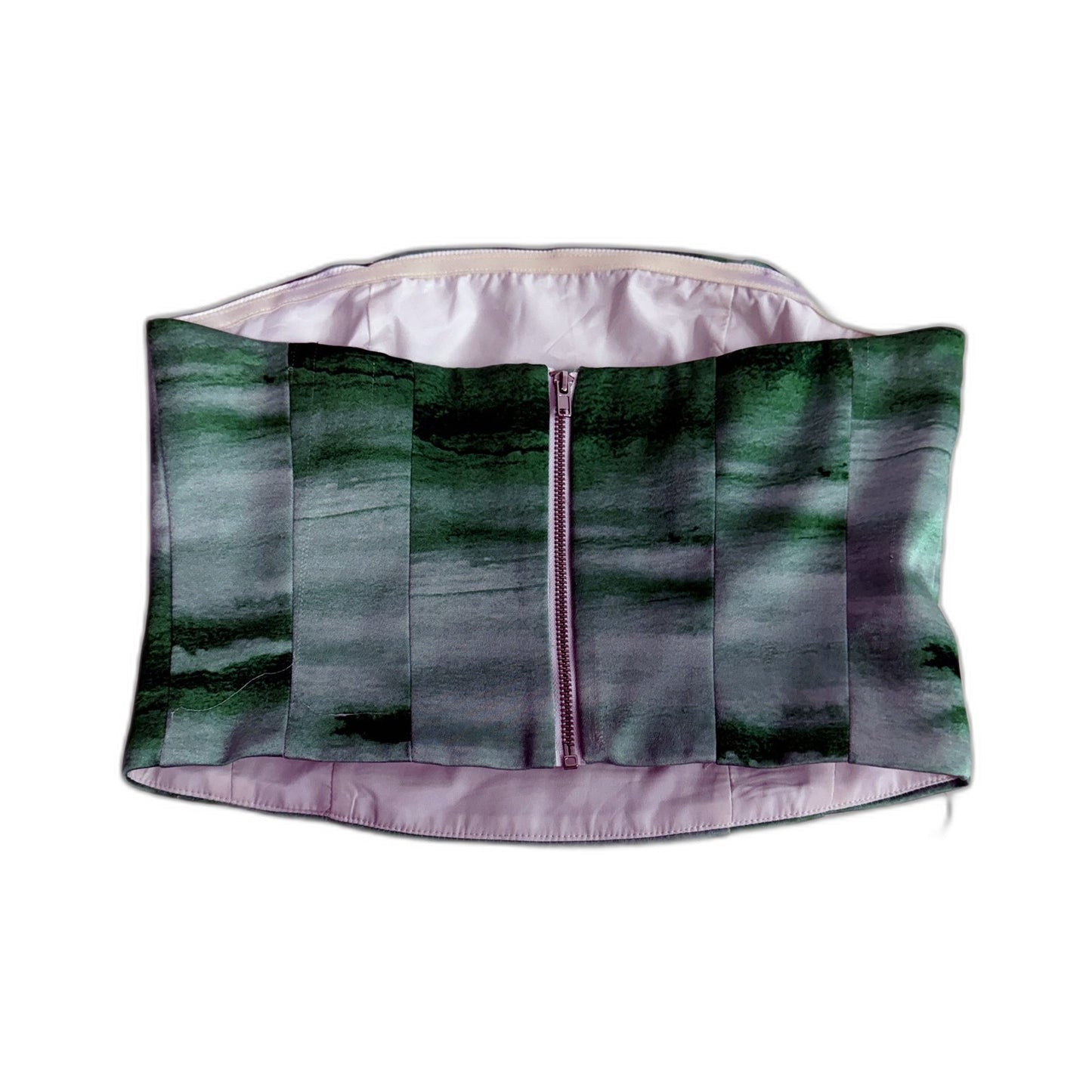 Kookai Womens Cropped Tube Top Green Casual Comfortable Zip Up Size 36