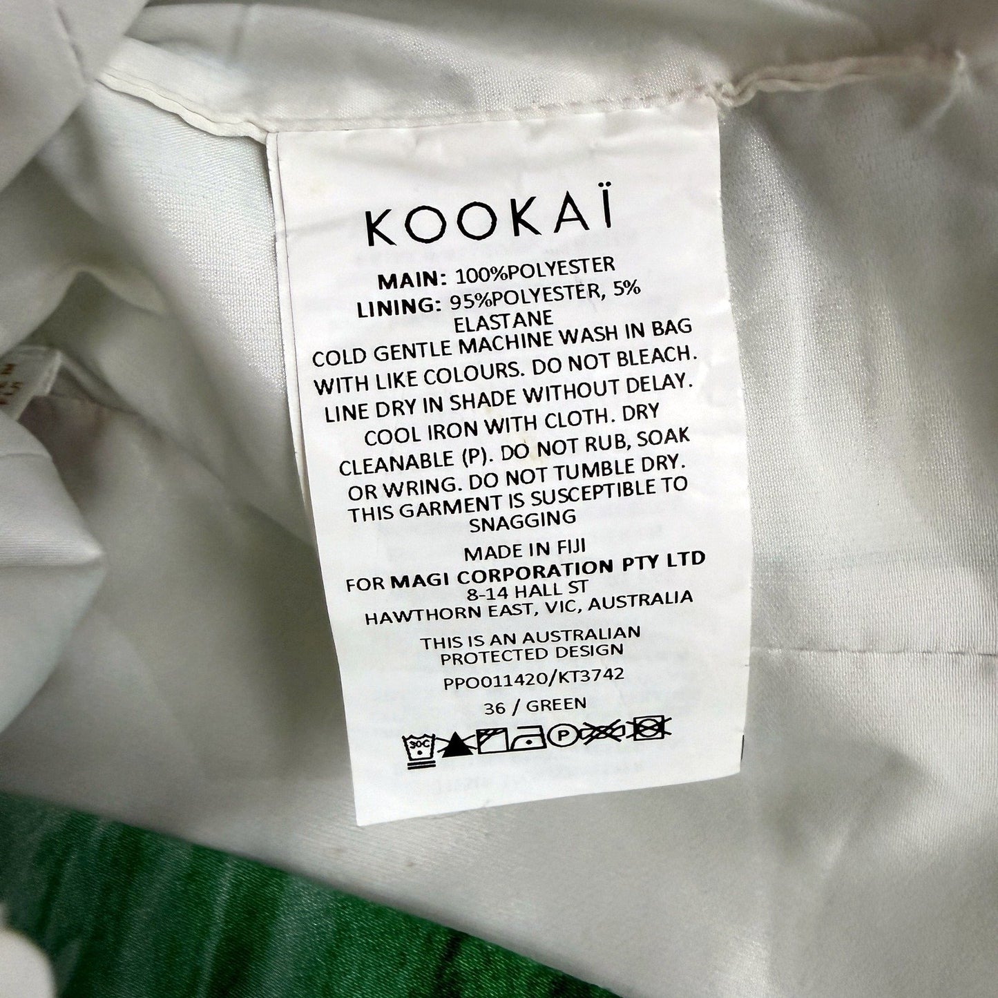 Kookai Womens Cropped Tube Top Green Casual Comfortable Zip Up Size 36