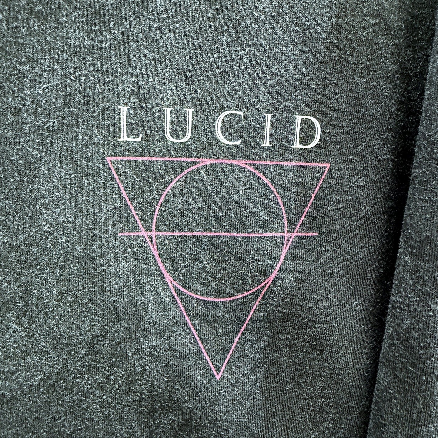 Lucid Mens Long Sleeve Graphic Tee Cotton Shirt in Black, Size S