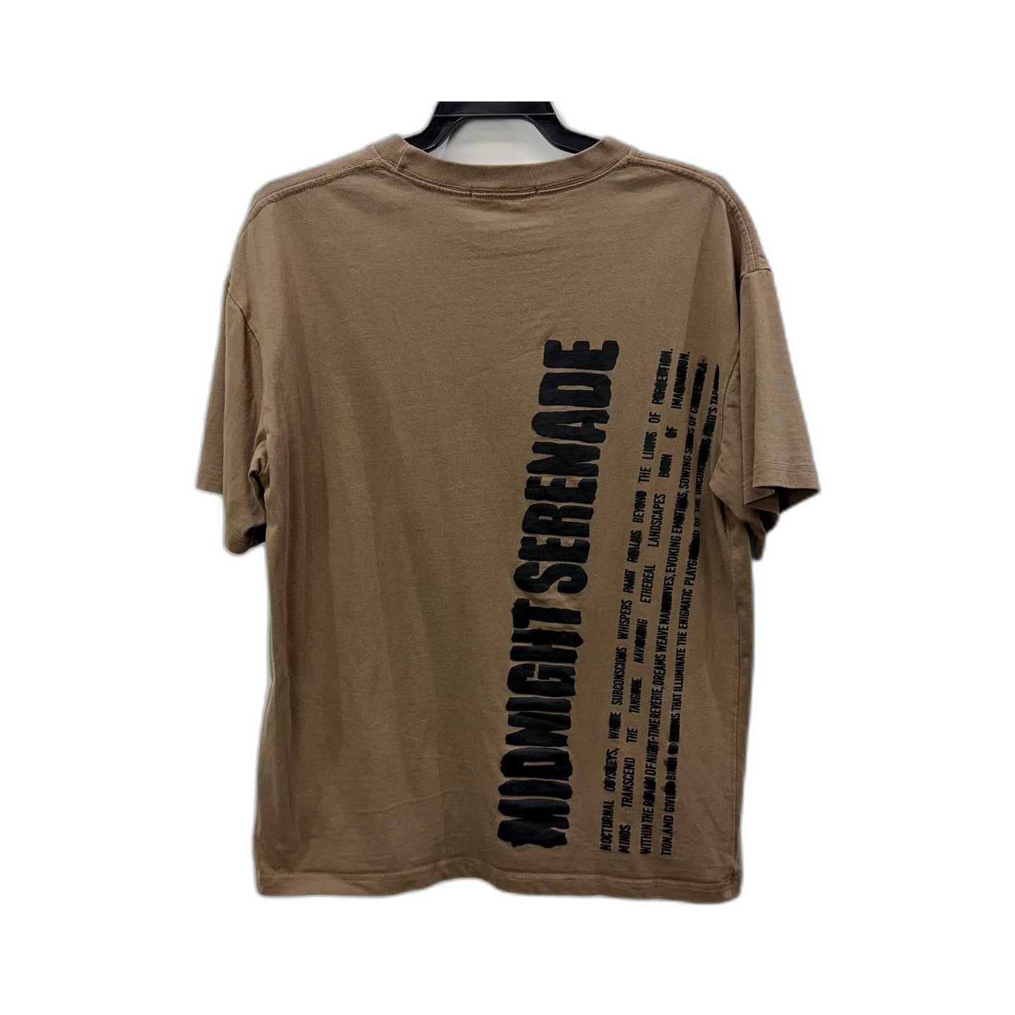 Zara Womens T-Shirt Graphic Text Print Pullover Sweatshirt in Tan Cotton, Size