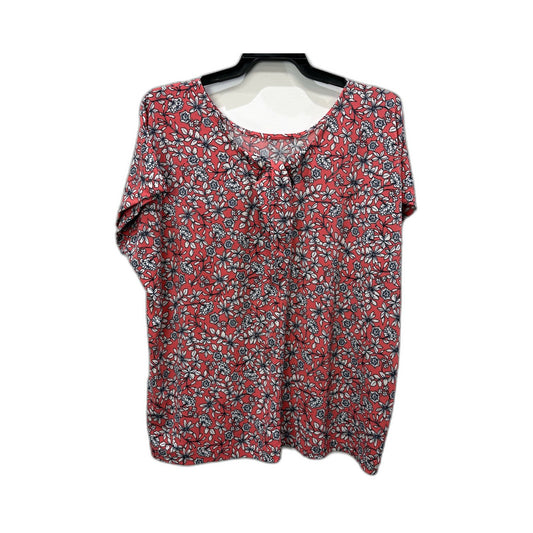 Banana Republic Womens Floral Print Blouse Loose Fit Short Sleeve Multi Color