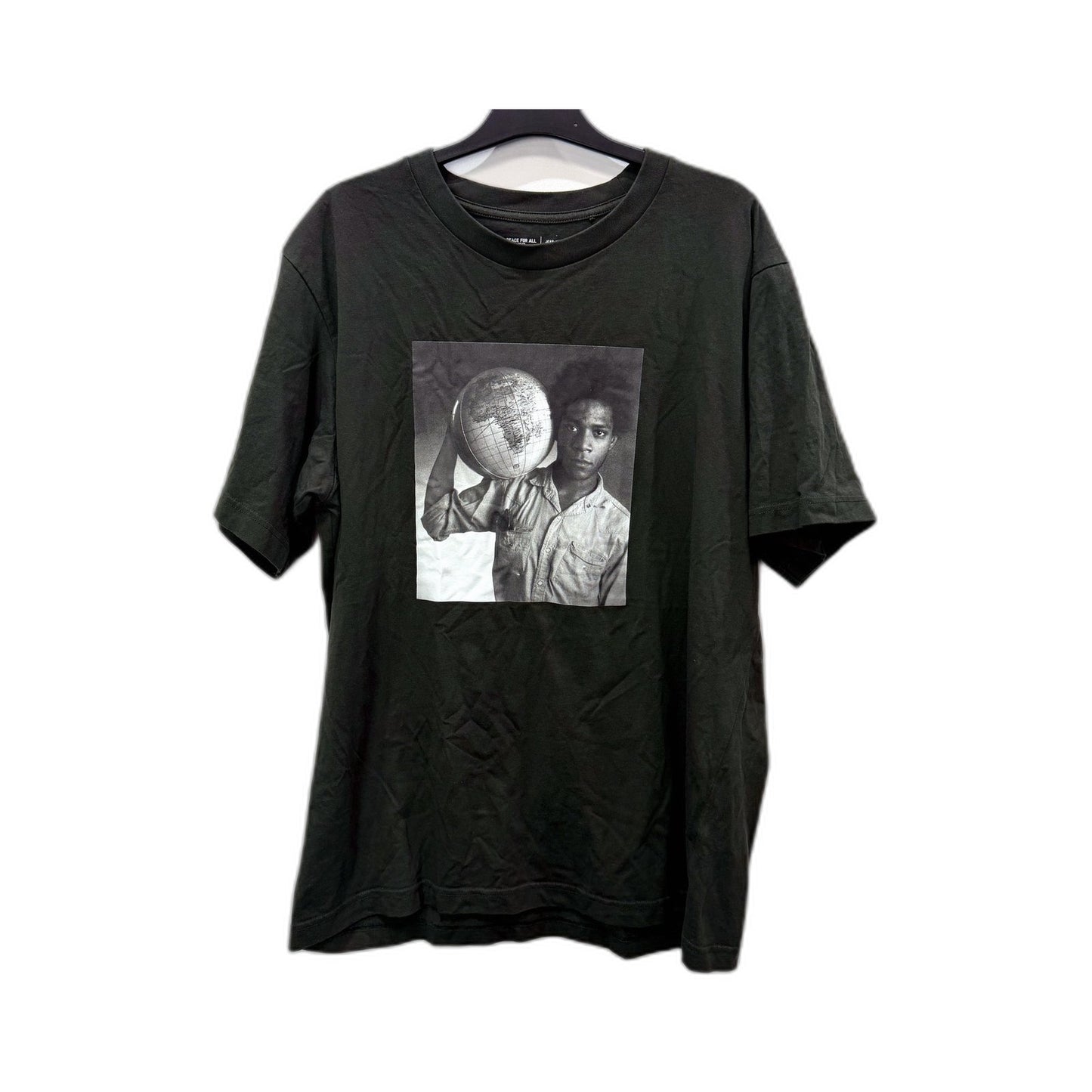 UNIQLO Mens 100% Cotton Graphic T-Shirt, Casual Wear, Dark Grey, Size L