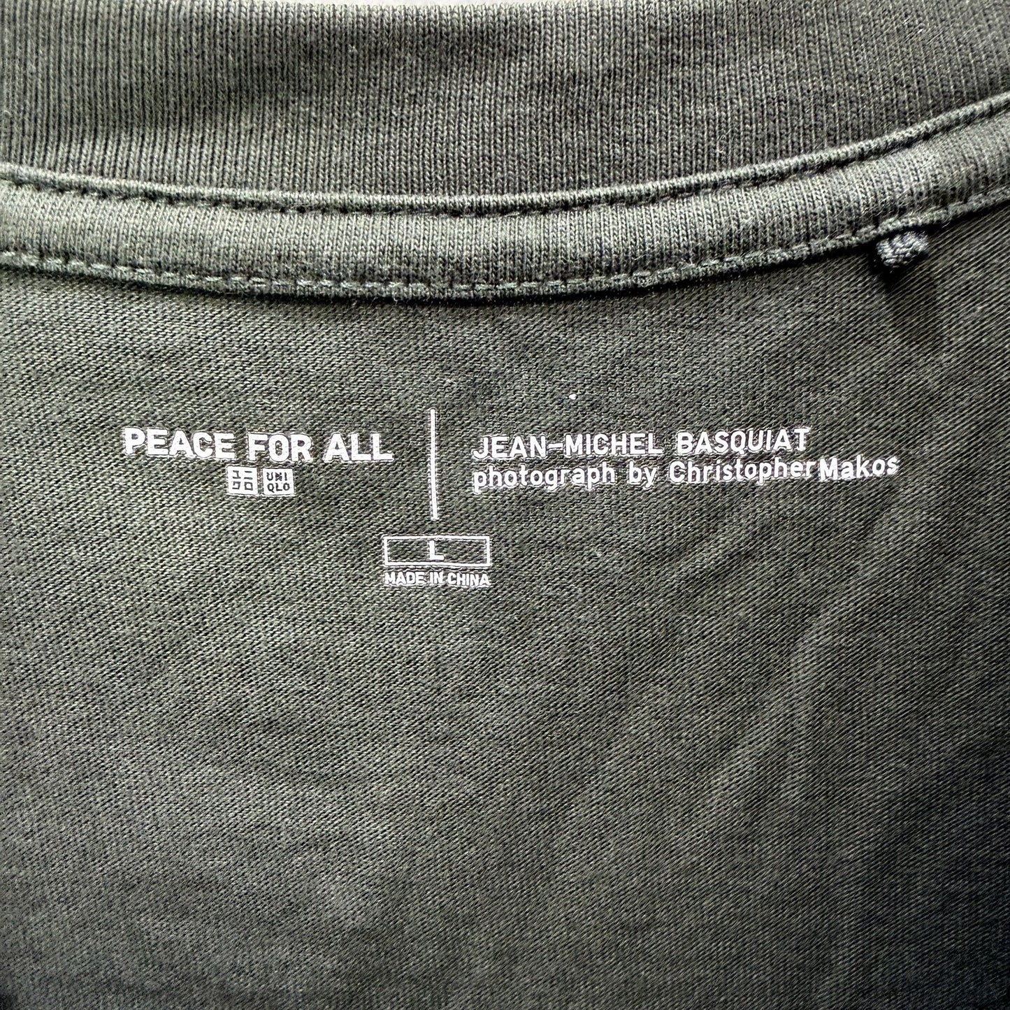UNIQLO Mens 100% Cotton Graphic T-Shirt, Casual Wear, Dark Grey, Size L