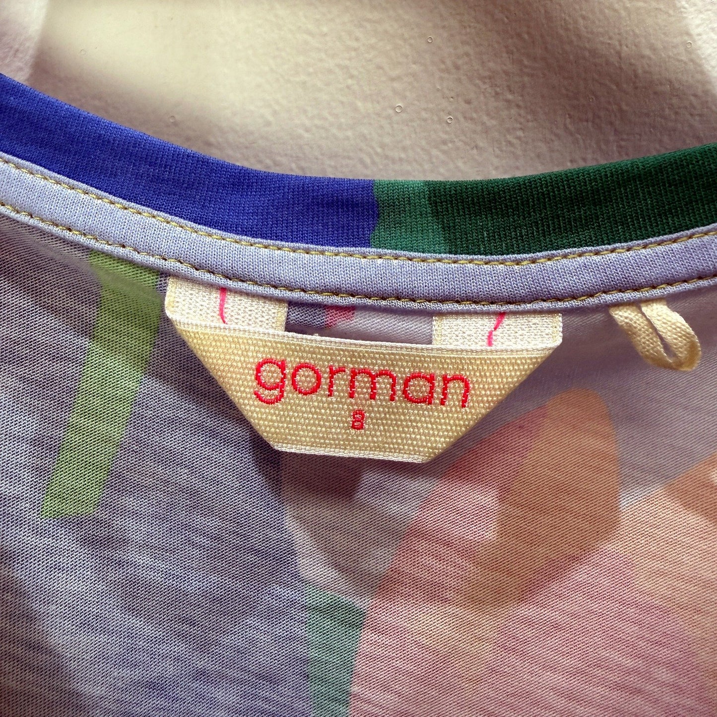 Gorman Womens Floral Print Pullover T-Shirt Multicolor Organic Cotton Size 8 NEW
