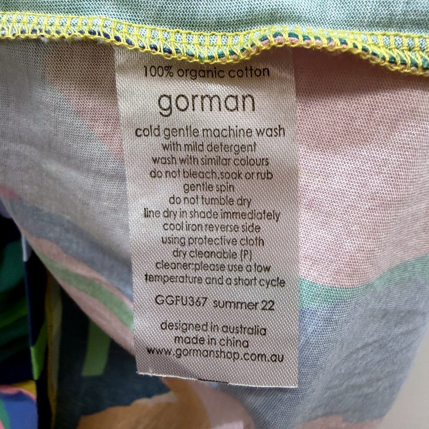 Gorman Womens Floral Print Pullover T-Shirt Multicolor Organic Cotton Size 8 NEW