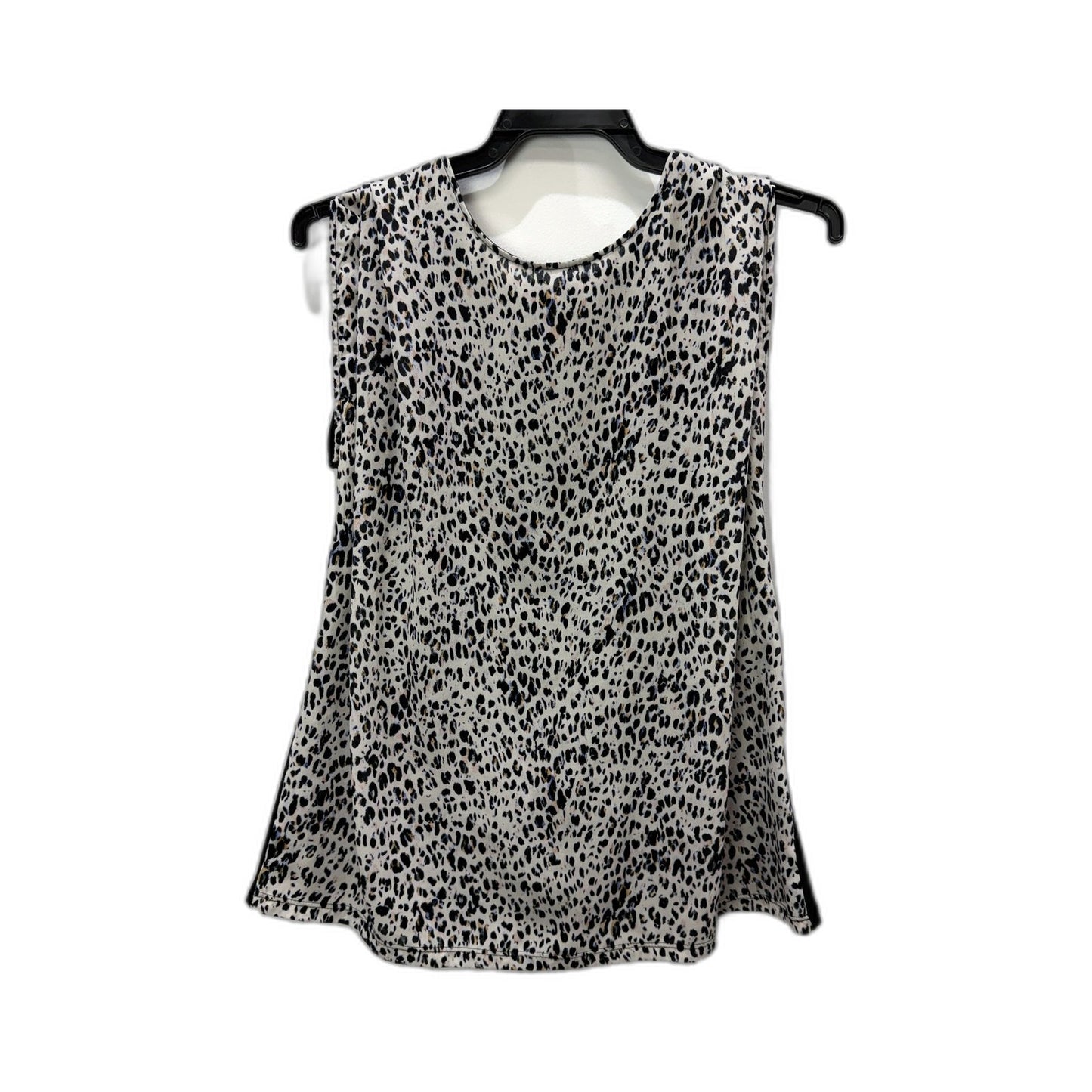 Portmans Womens Leopard Print Pullover Sweatshirt Draped Neck Zip Up Size S