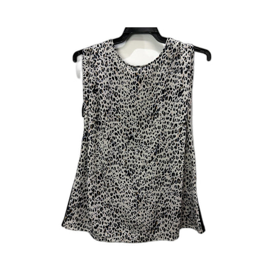 Portmans Womens Leopard Print Pullover Sweatshirt Draped Neck Zip Up Size S