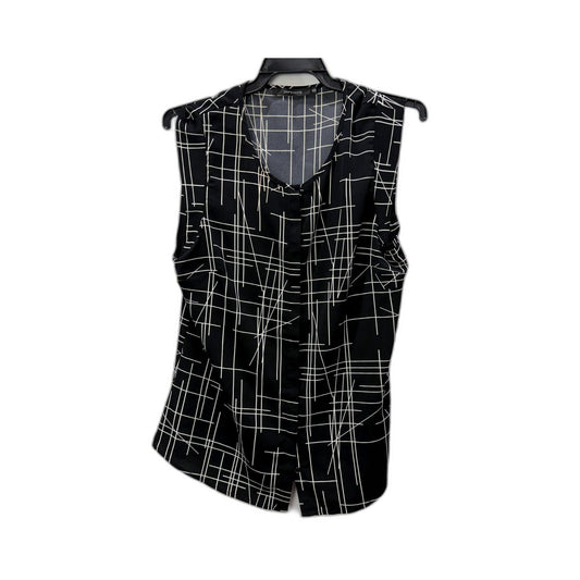 Portmans Womens Sleeveless Tank Shirt Black and White Grid Pattern Size 10