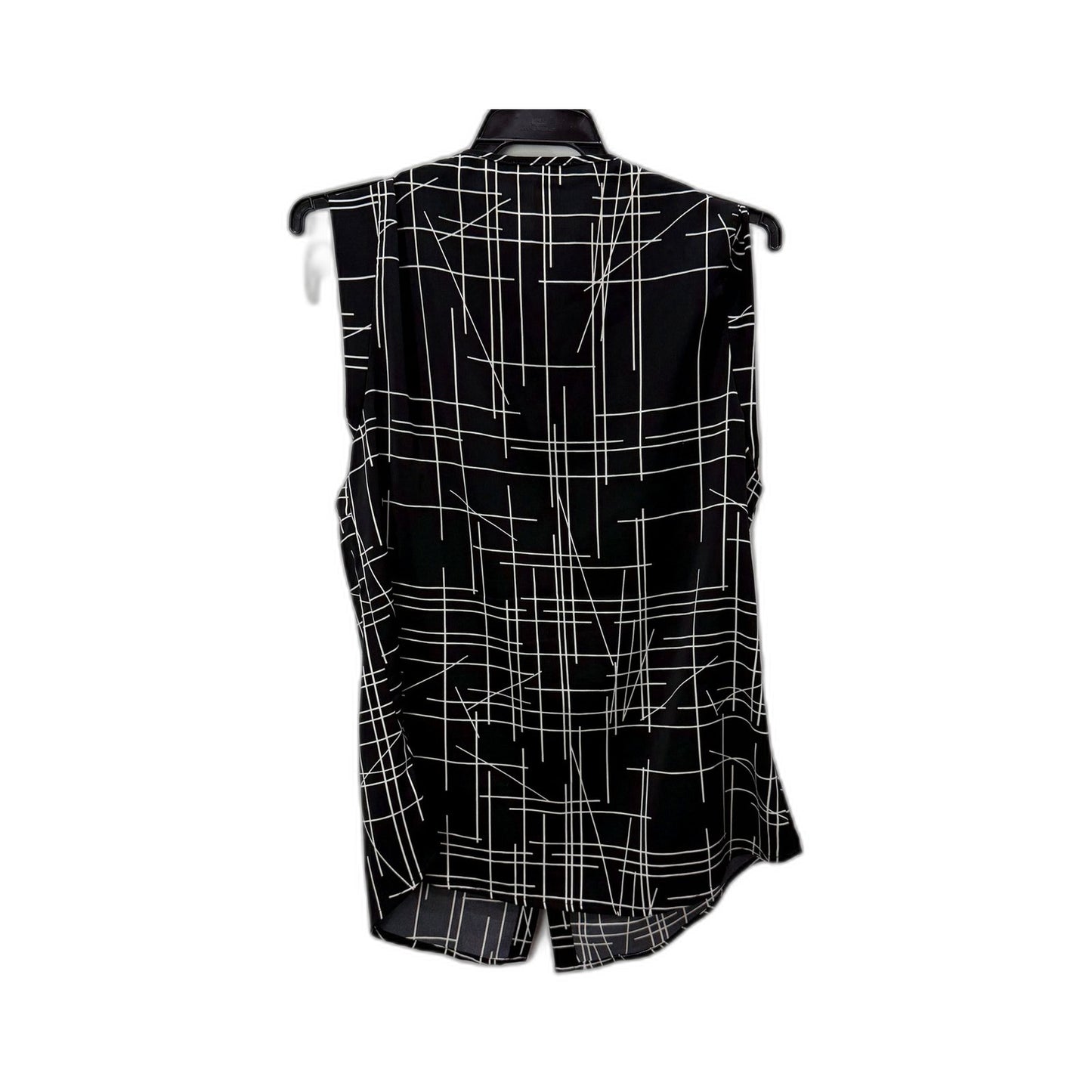 Portmans Womens Sleeveless Tank Shirt Black and White Grid Pattern Size 10