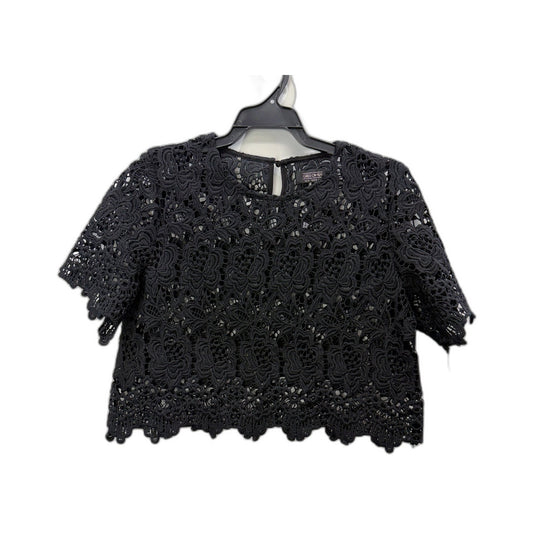 Girls on Film Womens Lace Crop Top Feminine Black Blouse Size 10
