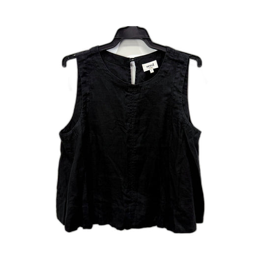 Seed Heritage Womens Sleeveless Linen Top in Black, Size 10