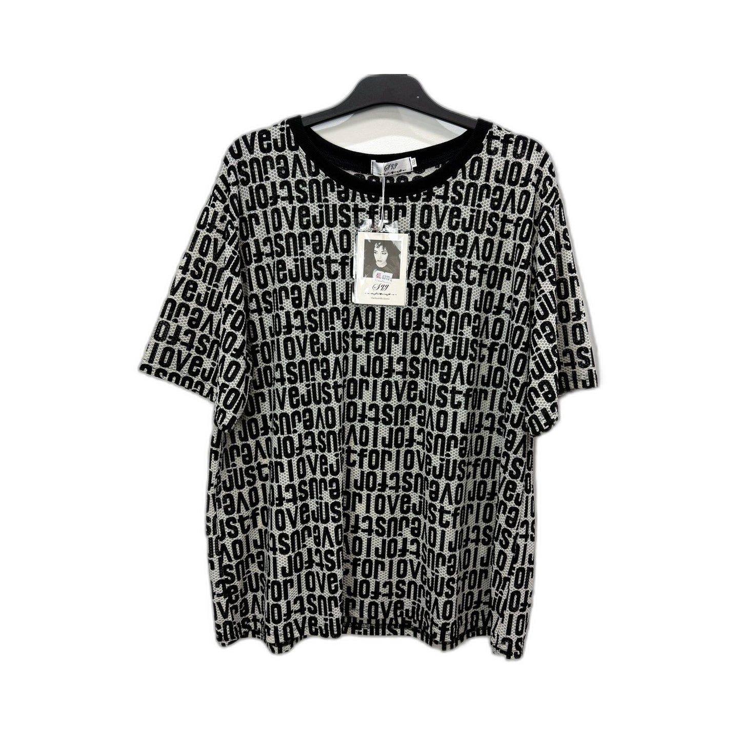 SQG Womens Pullover Sweatshirt Graphic Oversized Black and White Size 4XL NEW