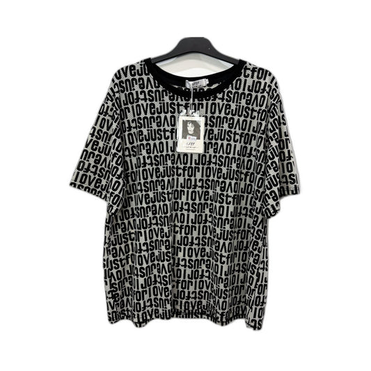 SQG Womens Pullover Sweatshirt Graphic Oversized Black and White Size 4XL NEW
