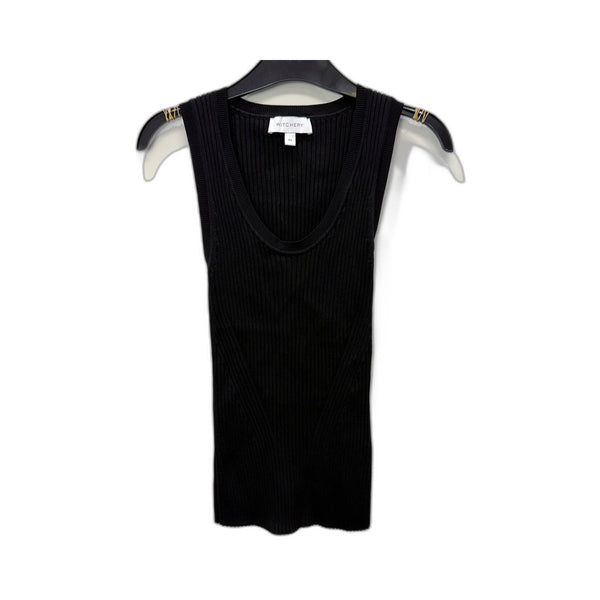 Witchery Womens Ribbed Knit Stretchy Tank Top in Black, XS Size