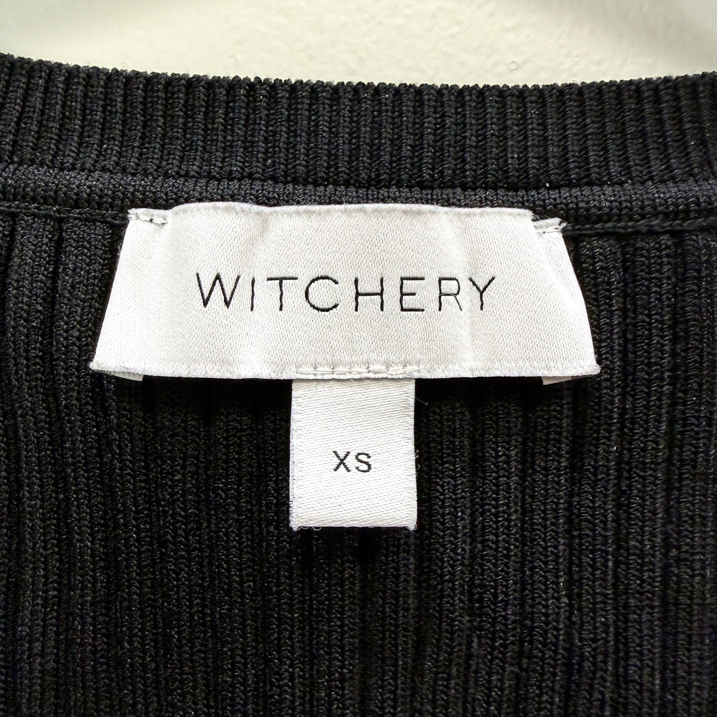 Witchery Womens Ribbed Knit Stretchy Tank Top in Black, XS Size