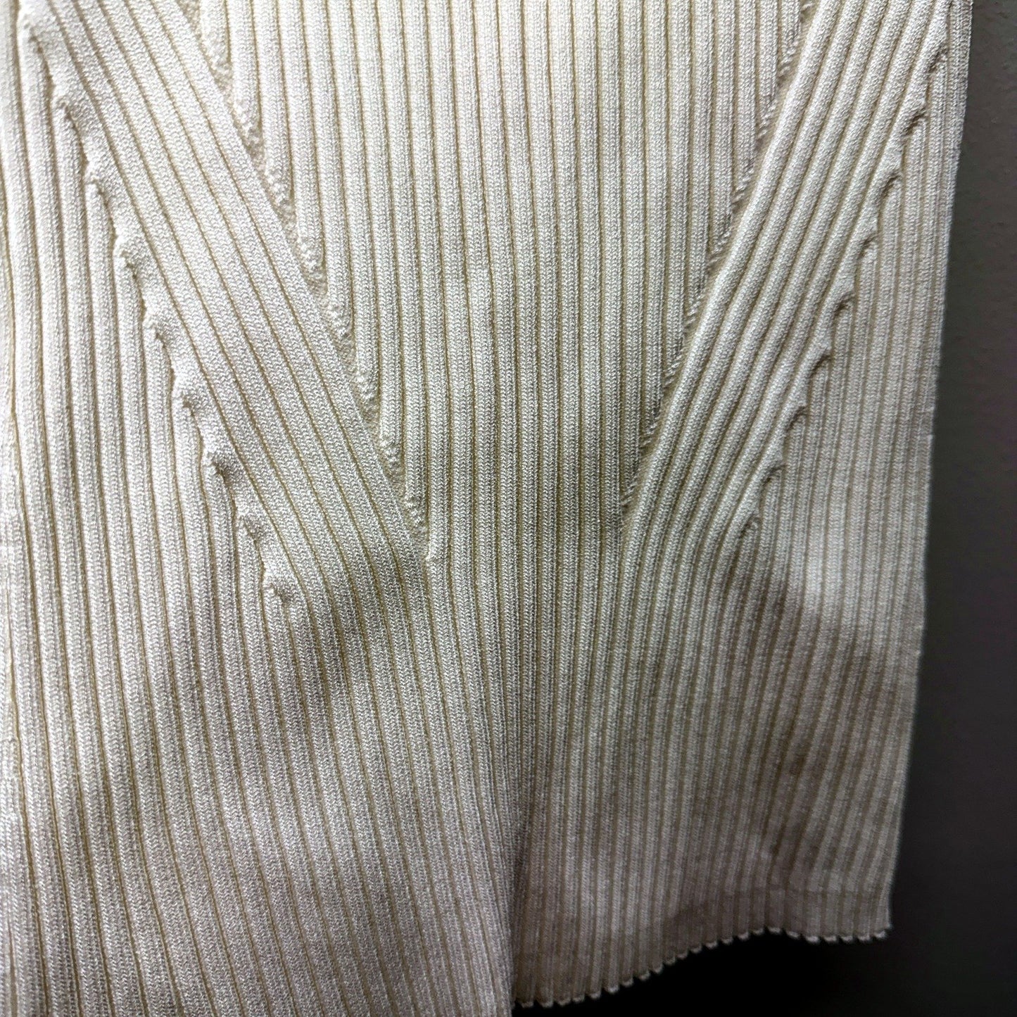 Witchery Womens Ribbed Knit Stretchy Tank Top Sleeveless Scoop Neck White Size