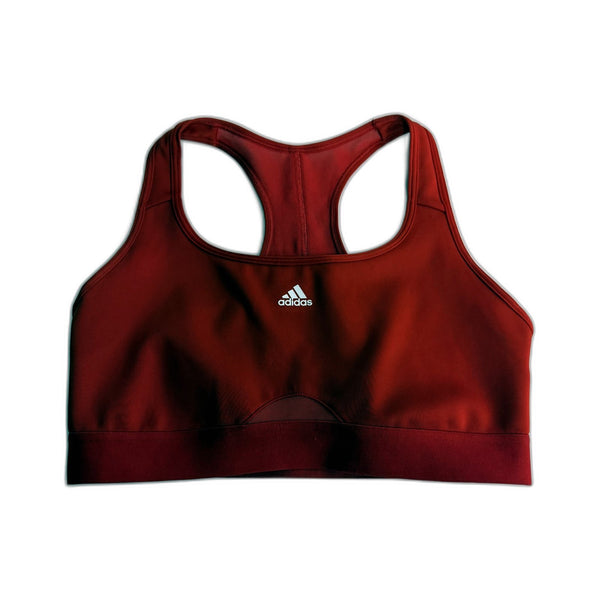 adidas Womens Recycled Polyester Sports Bra for Medium A-C Cup in Red Size M