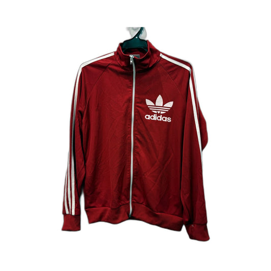 adidas Womens Zipped Sweatshirt Red Lightweight Casual Activewear Size XS