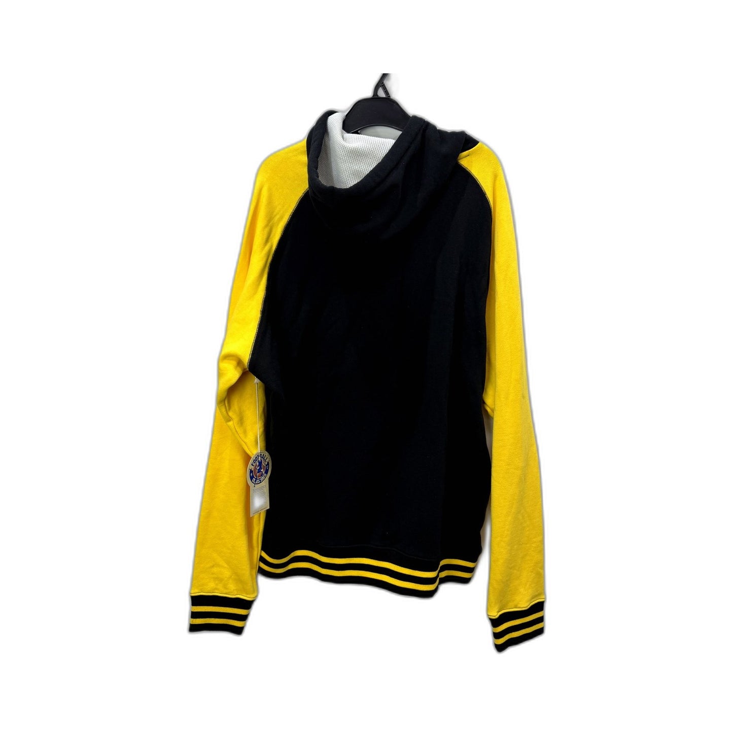 Football Classics Mens Vintage Pullover Hoodie Black and Yellow Size XXL NEW