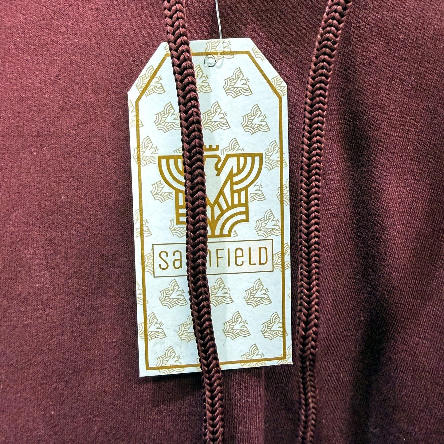 Sannfield Mens Pullover Sweatshirt Burgundy Casual Comfortable Cotton Size M NEW