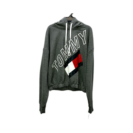 Tommy Hilfiger Womens Cropped Gray Pullover Sweatshirt, Size M NEW