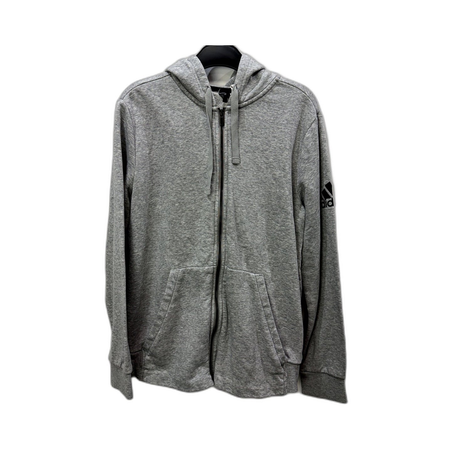 adidas Womens Gray Zipped Hoodie Pullover Sweatshirt in XL Size