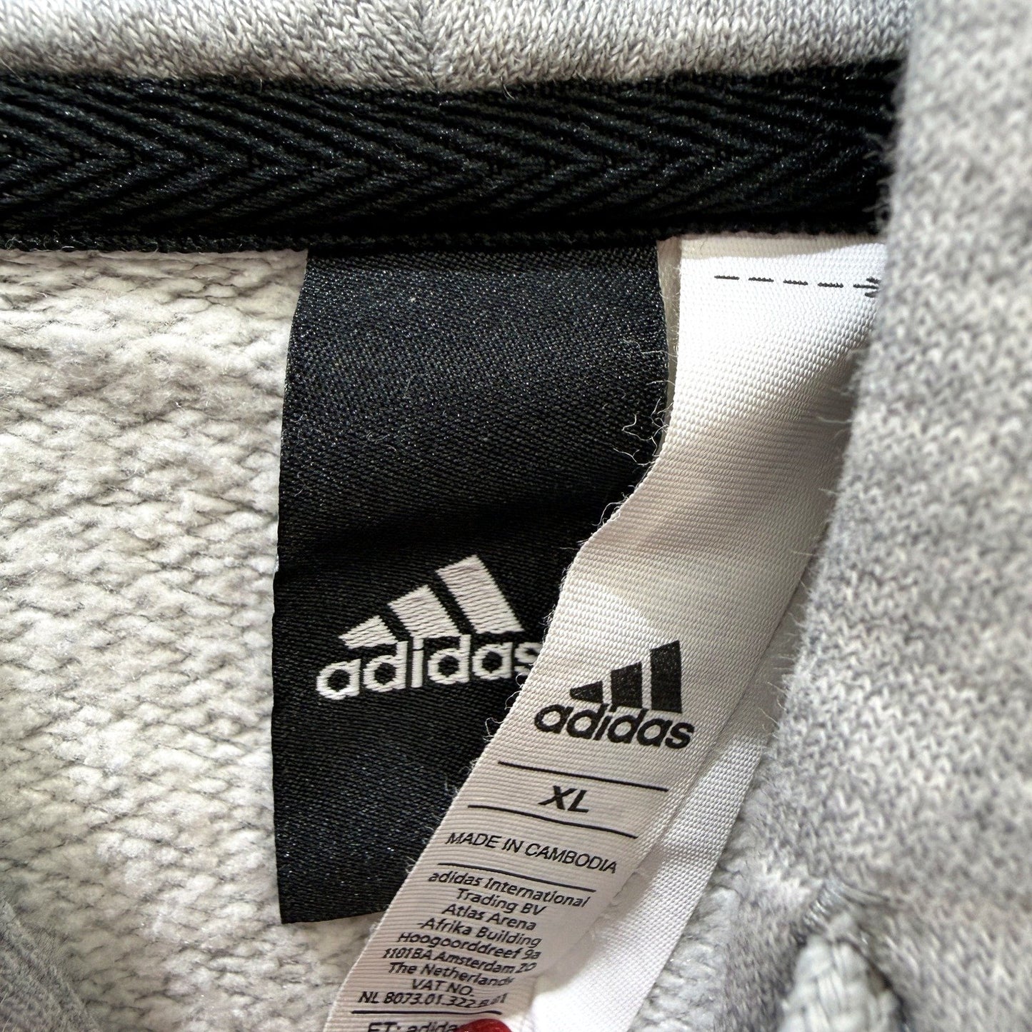 adidas Womens Gray Zipped Hoodie Pullover Sweatshirt in XL Size