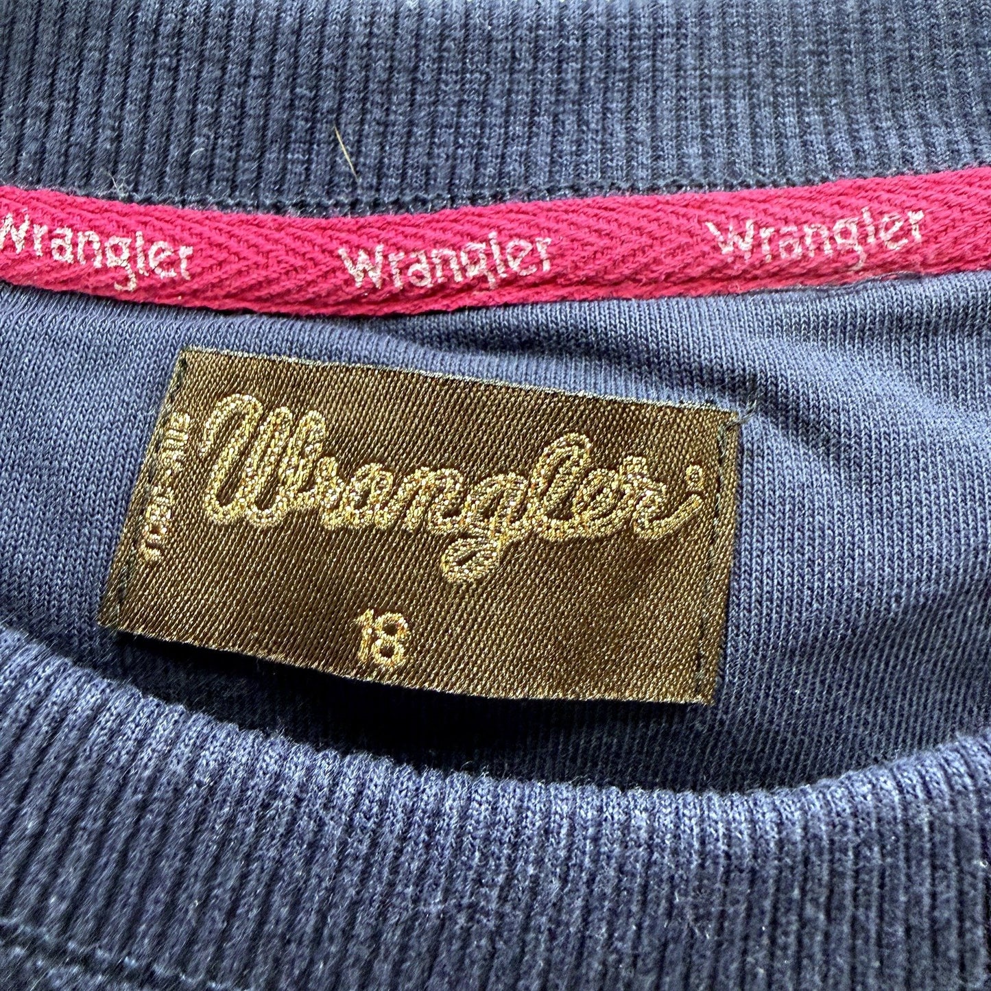 Wrangler Womens Navy Blue Pullover Sweatshirt Comfortable Cotton Blend Size L