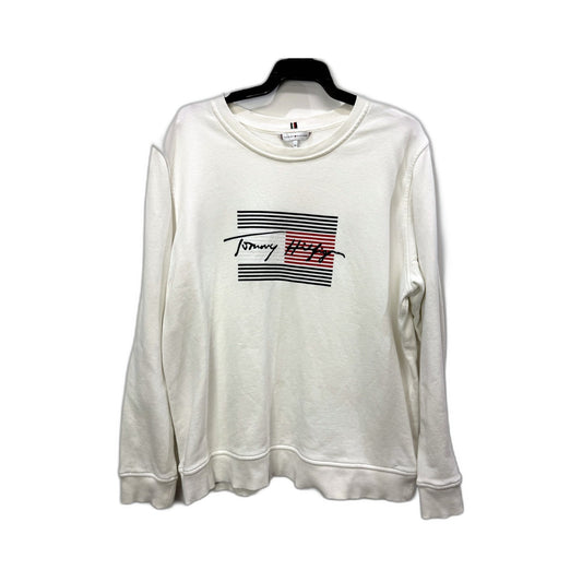 Tommy Hilfiger Womens Cotton Pullover Sweatshirt in White, XL Size